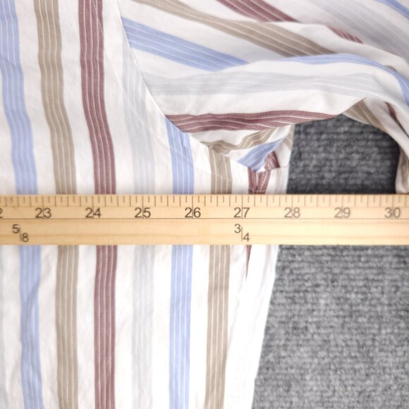 Faconnable Striped Colorful Button-Down 2XL Cotton Long Sleeve Shirt Pocket Mens - Picture 14 of 16